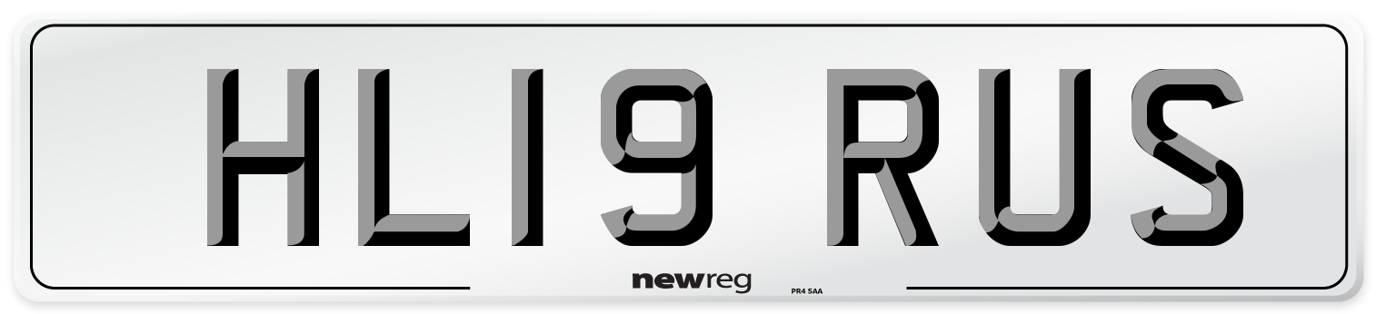 HL19 RUS Number Plate from New Reg